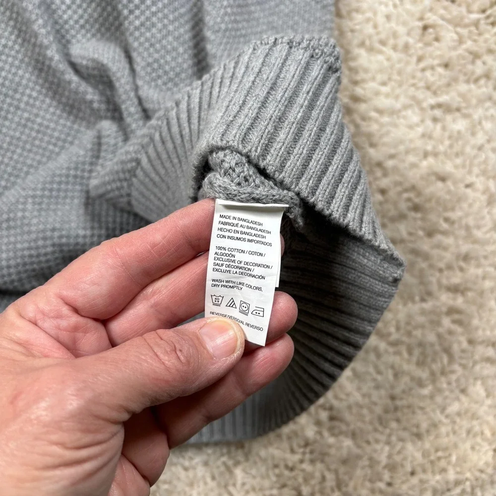 IZOD Mens Gray‎ Textured Button Mock Neck Long Sleeve Sweater XXL T T G